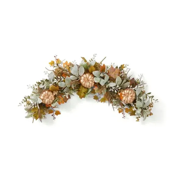 Artificial Pumpkin Wall Garland - Gold