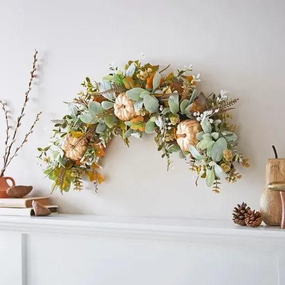 Artificial Pumpkin Wall Garland - Gold image