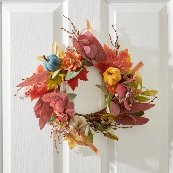 Artificial Pumpkin Wreath - Orange image