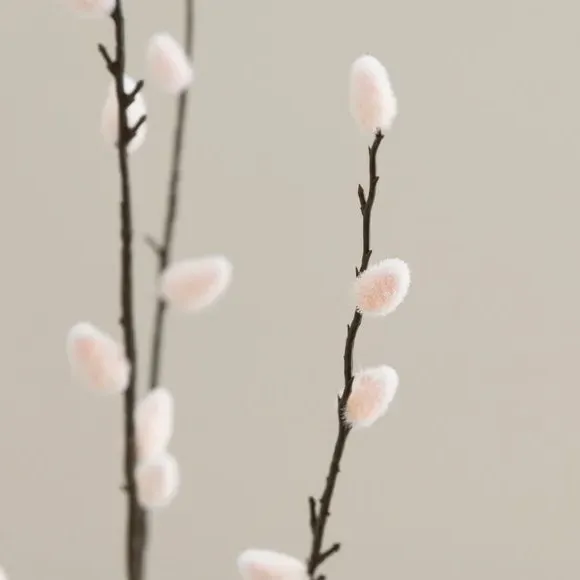 Artificial Pussy Willow Stem - Natural