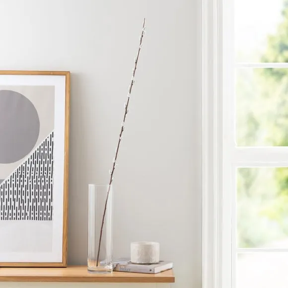 Artificial Pussy Willow Stem - White image
