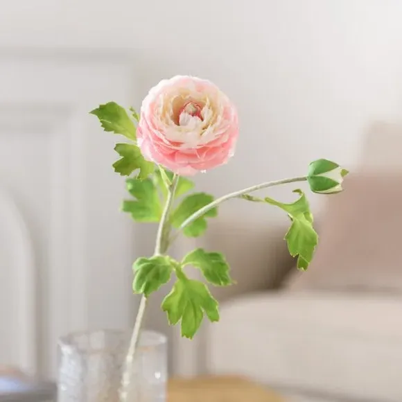 Artificial Ranunculus Stem - Pink