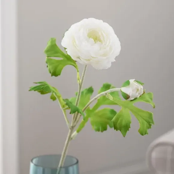 Artificial Ranunculus Stem - White