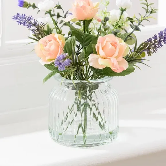 Artificial Rose Bouquet in Vase - Multicolor