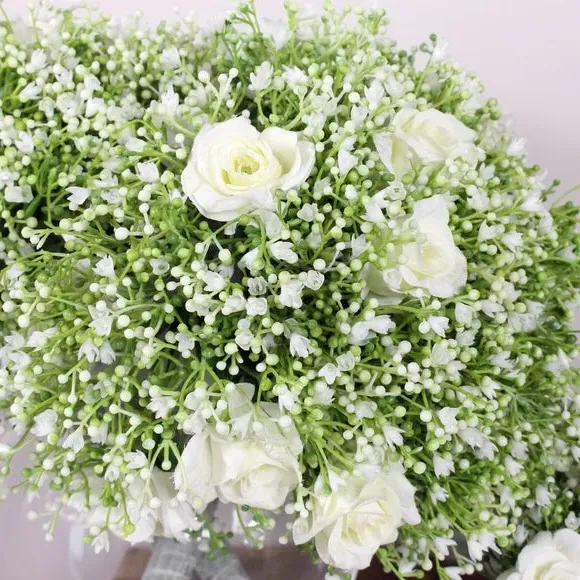 Artificial Rose Bouquet - Off-White, Silk