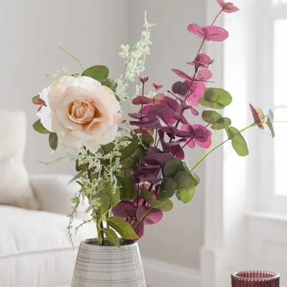 Artificial Rose Bouquet - Pink, Mixed Blooms