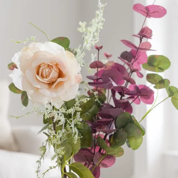 Artificial Rose Bouquet - Pink, Mixed Blooms