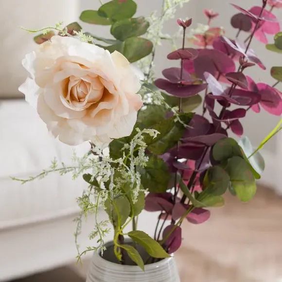 Artificial Rose Bouquet - Pink, Mixed Blooms