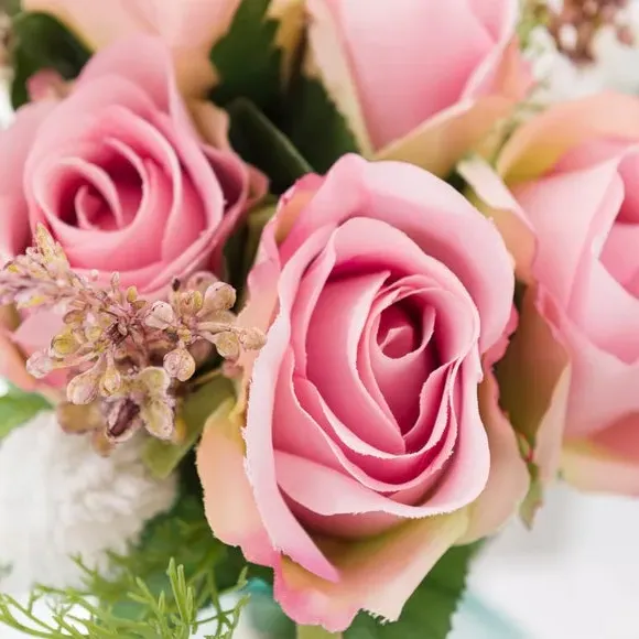 Artificial Rose Bouquet - Pink, Mixed Flowers