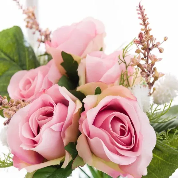 Artificial Rose Bouquet - Pink, Mixed Flowers