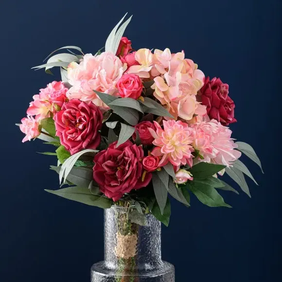 Artificial Rose Bouquet - Pink, Mixed Flowers