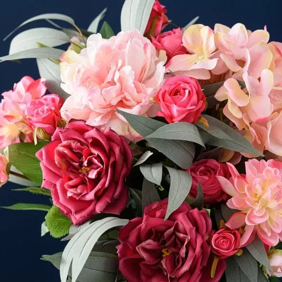 Artificial Rose Bouquet - Pink, Mixed Flowers