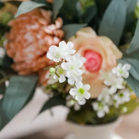 Artificial Rose & Chrysanthemum Bouquet - Orange