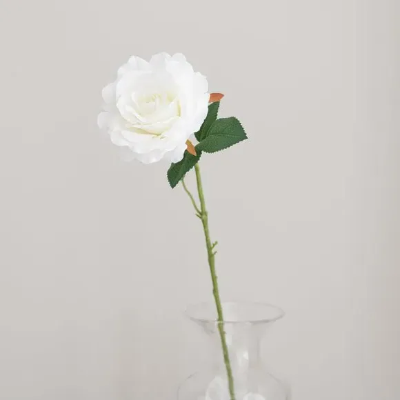 Artificial Rose Stem - White