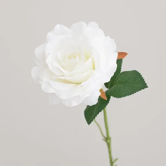 Artificial Rose Stem - White