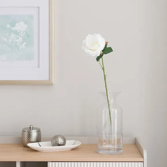 Artificial Rose Stem - White image
