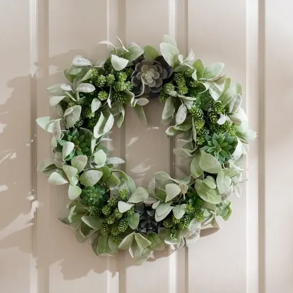 Artificial Succulent Wreath - Green image