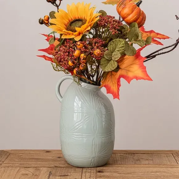 Artificial Sunflower Bouquet - Orange, Ceramic