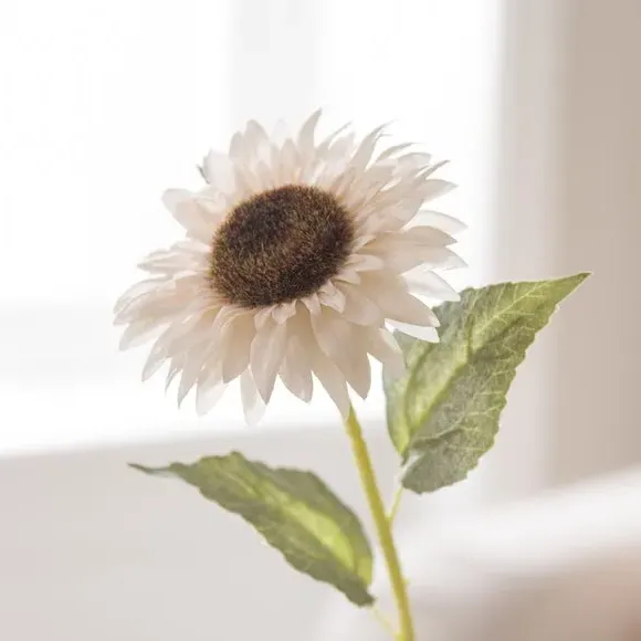 Artificial Sunflower Stem - Cream, Plastic