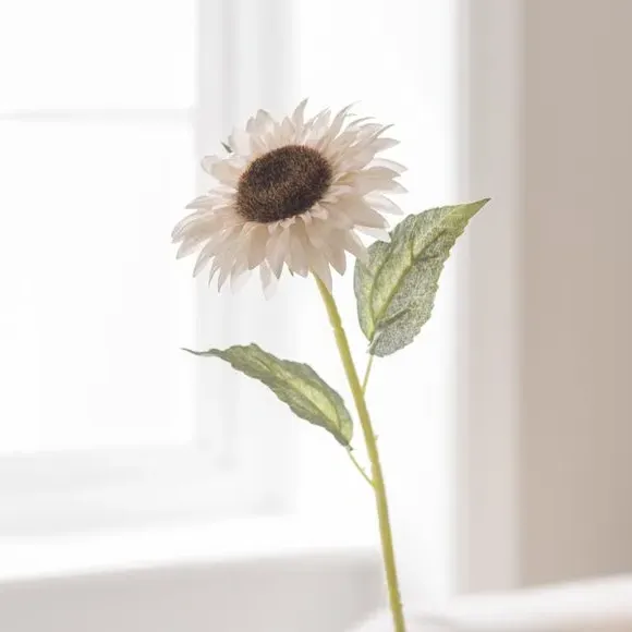 Artificial Sunflower Stem - Cream, Plastic