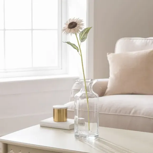 Artificial Sunflower Stem - Cream, Plastic image