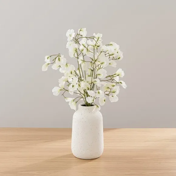 Artificial Sweetpea Bouquet & Candle Gift Set