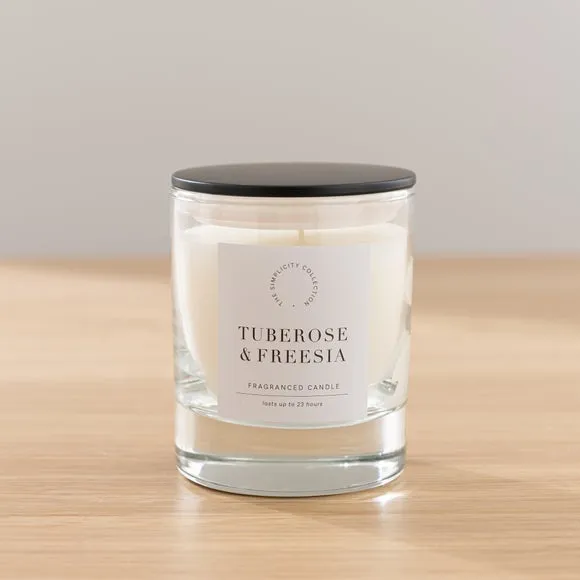 Artificial Sweetpea Bouquet & Candle Gift Set