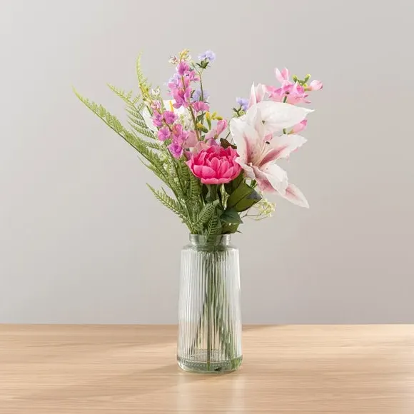 Artificial Tiger Lily Bouquet & Diffuser Set - Pink
