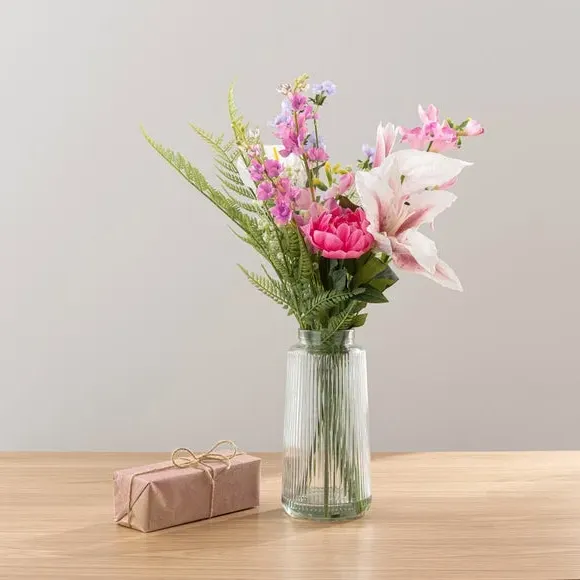 Artificial Tiger Lily Bouquet & Diffuser Set - Pink