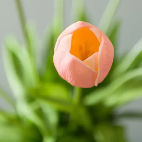 Artificial Tulip Arrangement - Orange, Ceramic