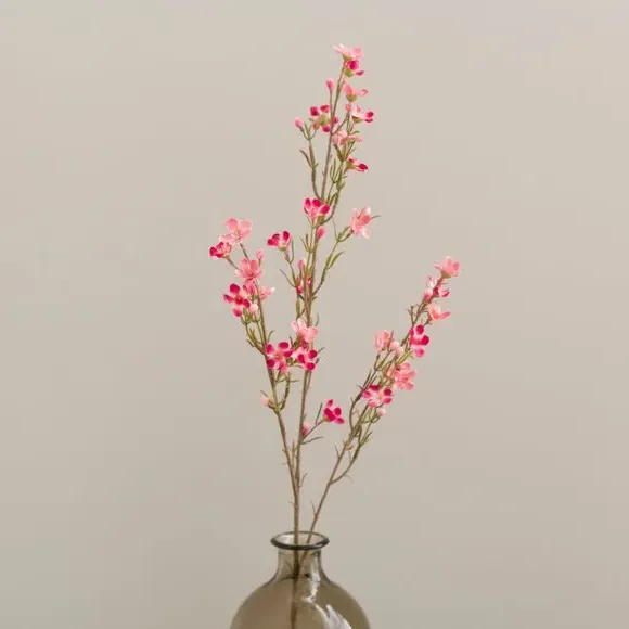 Artificial Wax Flower Stem - Pink, Plastic