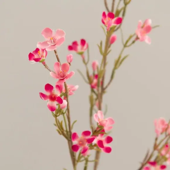 Artificial Wax Flower Stem - Pink, Plastic