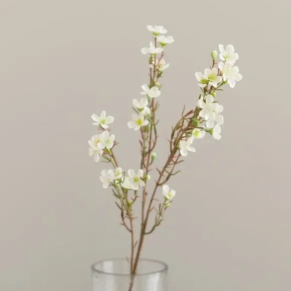 Artificial Wax Flower Stem - White, Plastic