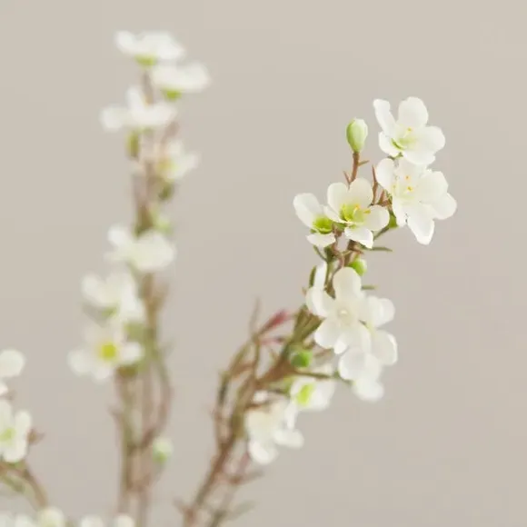 Artificial Wax Flower Stem - White, Plastic
