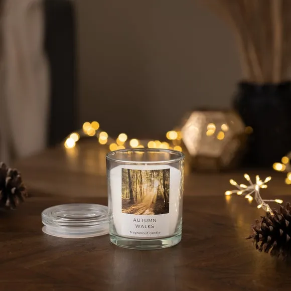 Autumn Walks Scented Candle - Clear Glass