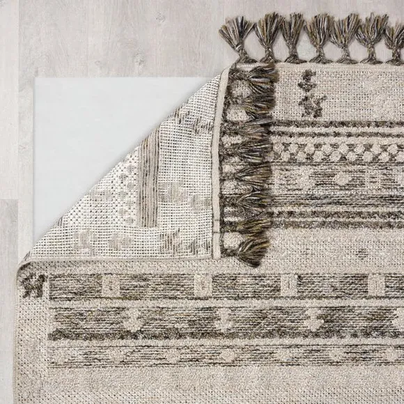 Aztec Washable Rug - Monochrome, Polyester