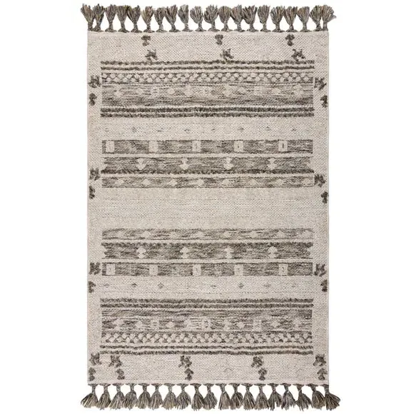 Aztec Washable Rug - Monochrome, Polyester