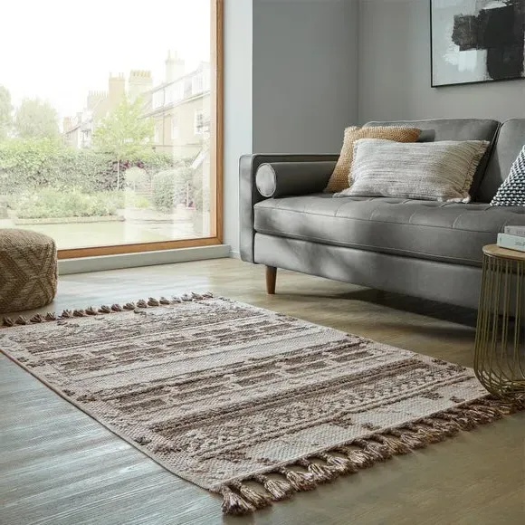 Aztec Washable Rug - Monochrome, Polyester image