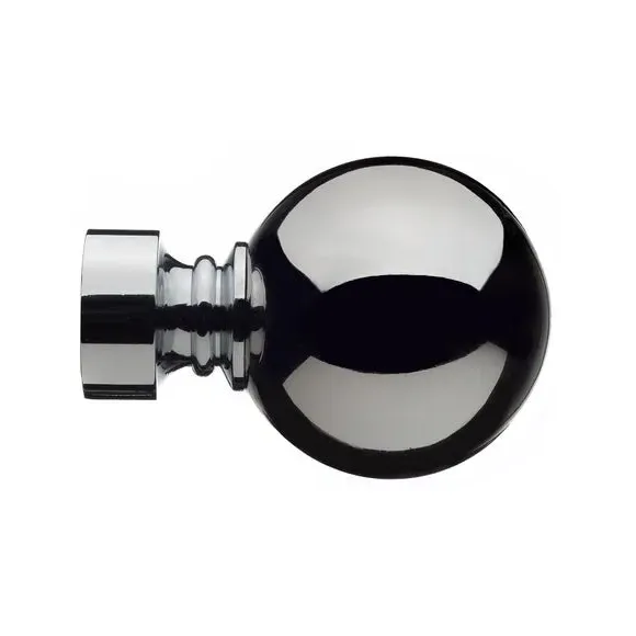Ball Curtain Finials - Chrome, Metal image