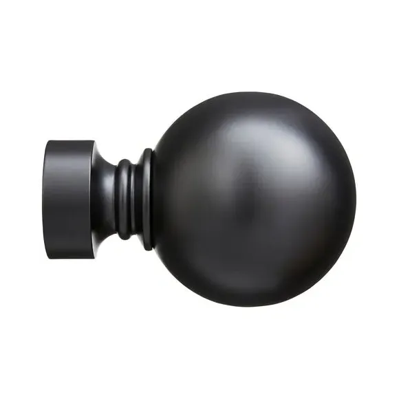 Ball Curtain Finials - Matt Black, Metal
