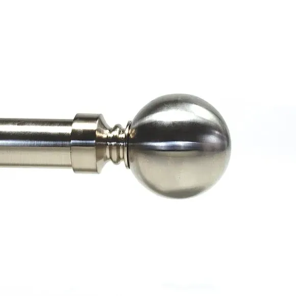 Ball Curtain Finials - Satin Steel, Metal