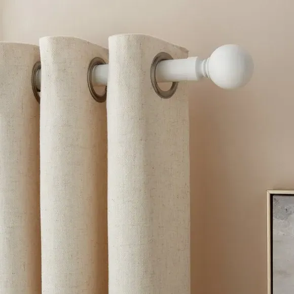 Ball Curtain Finials - White, Metal