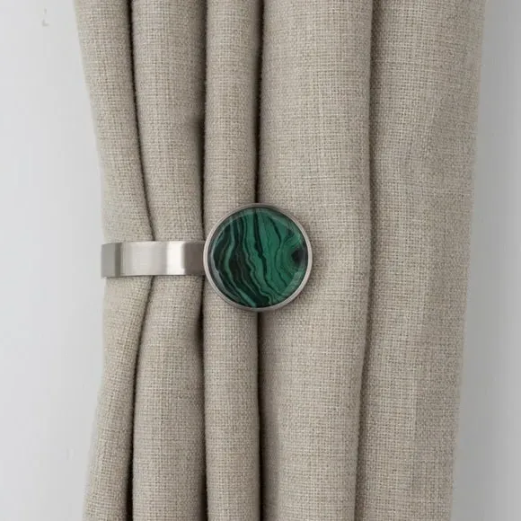 Ball Curtain Holdbacks - Green, Malachite image