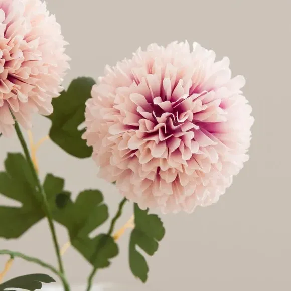 Ball Dahlia Artificial Stem - Pink