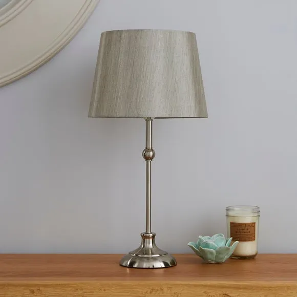 Ball Detail Table Lamp with Switch - Silver, Metal