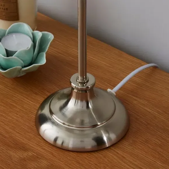 Ball Detail Table Lamp with Switch - Silver, Metal