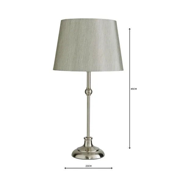 Ball Detail Table Lamp with Switch - Silver, Metal