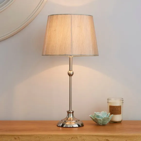 Ball Detail Table Lamp with Switch - Silver, Metal image
