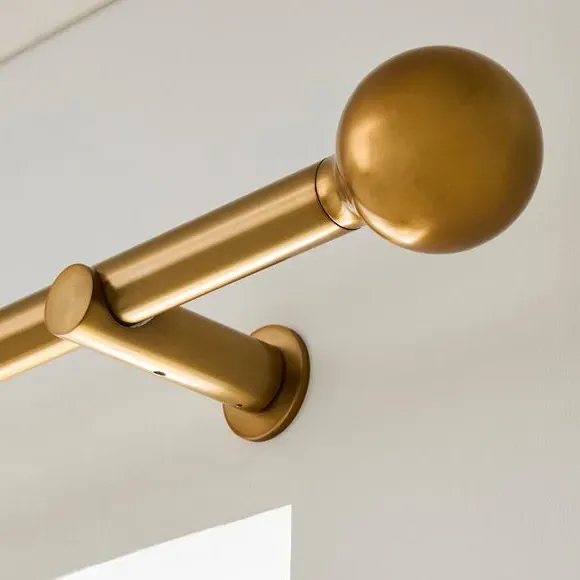 Ball Finial Curtain Pole - Antique Gold, Metal