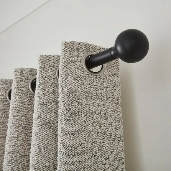Ball Finial Curtain Pole - Black, Metal